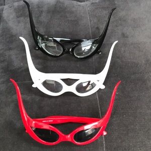 3 Pairs Cat Eye Glasses, CosPlay